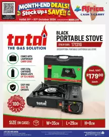 Africa Cash and Carry catalogue week 40 Page 37: Black Portable Stove total €179,00