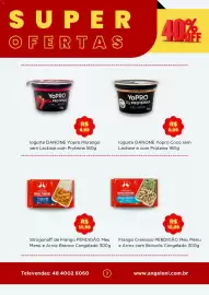 Encarte Angeloni semana 40 Página 3: Stroganoff de frango e arroz branco €9,99, Iogurte danone yopro morango €8,99