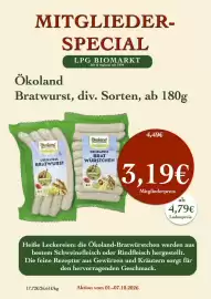 LPG Biomarkt Prospekt woche 40 Seite 9: Ökoland Bratwurst €3,19