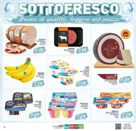 Volantino Eté Pagina 2: Mortadella aroma Fiorucci €0,49, Banane Chiquita €1,59