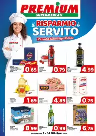 Volantino Premium Supermercati Pagina 1: Desantis olio di semi di girasole €1,69, La Rosina passata di pomodoro €0,79