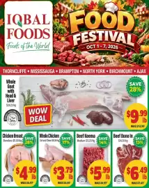 Iqbal Foods flyer week 40 Page 1: Beef Bone In €6,49, Whole Chicken €3,79