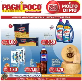 Volantino Paghi Poco Pagina 1: Pasta Poiatti €1,00, Latte P.S. Parmalat €1,50