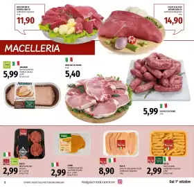 Volantino Emi Market Pagina 2: Selezione Perte BBQ Hamburger di Suino €2,99, Petto di pollo giallo Selezione Perte €8,90
