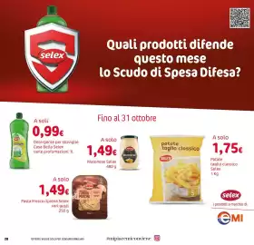 Volantino Emi Market Pagina 28: Detergente per stoviglie Casa Bella Selex €0,99, Patate taglio classico Selex €1,75