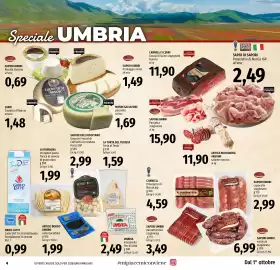Volantino Emi Market Pagina 4: Speciale UMBRIA SAPORI UMBRI SAPORI UMBRI Ricotta Vaccina Banco taglio FRESCHI SAPORI UMBRI