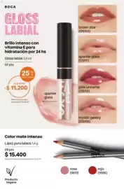 Catálogo Natura Página 154: Boca gloss labial €11.200,00, Base 2 color mate intenso €15.400,00