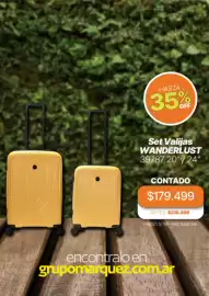 Catálogo Grupo Marquez Página 3: HASTA 35% OFF Set Valijas WANDERLUST 39787 20"y 24" CONTADO $179.499 ANTES: $215.399 PRECIO