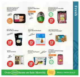 Community Natural Foods flyer Page 3: Tree Island cream top yogurt, Mclean meats organic mini ham €27,99