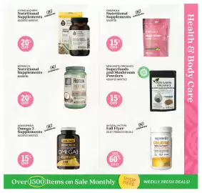 Community Natural Foods flyer Page 6: Organika nutritional supplements assorted, Botanica nutritional supplements assorted