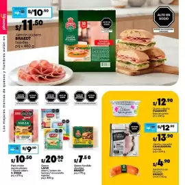 Catálogo Plaza Vea Página 12: Braedt queso fundido cheddar €7,50, S. SUIZA pack mixto jamón pizzero + queso edam €9,50