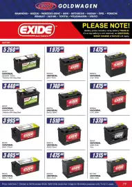 Goldwagen catalogue Page 19: EXIDE ENDURO UNIVERSAL 660AGM 105AH €5.260,00, EXIDE UNIVERSAL €1.975,00