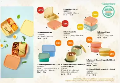 Tupperware gazetka Strona 3: -35% F. Lunchbox 550 ml 11186049 14,9 X 14,9 X 4,5 cm h G G. Lunchbox 550 ml 11186050 14,9 X