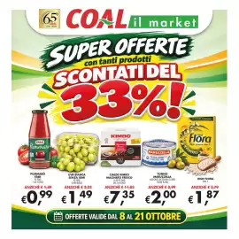 Volantino Coal Pagina 1: Cialde Kimbo Macinato Fresco €7,35, Uva bianca senza semi €1,49