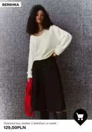 Bershka gazetka tydzień 40 Strona 8: Oversize'owy sweter z dekoltem w serek Bershka €129,00