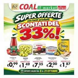 Volantino Superstore Coal Pagina 1: Cialde Kimbo Macinato Fresco €7,35, Tonno Maruzzella €2,00