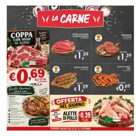 Volantino Superstore Coal Pagina 4: Alette di pollo BBQ €0,69, Hamburger ai funghi €1,39