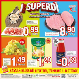 Volantino Todis Pagina 24: Grana Padano grattugiato Colle Maggio €1,29, Passata di pomodoro Cuore Mediterraneo €0,69