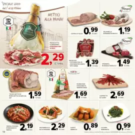 Volantino Todis Pagina 12: Salsicce Lattanzi tipo ciociare €1,39, Spianata romana Fiorucci €1,49