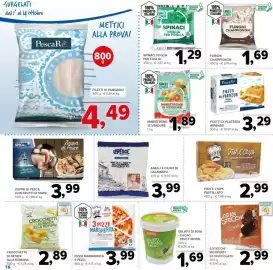 Volantino Todis Pagina 16: Lopesce anelli e ciuffi di calamari indopacifici €3,99, Funghi champignon Todls €1,69