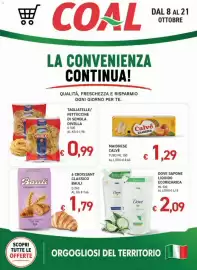 Volantino Coal Pagina 1: Tagliatelle/fettuccine di semola Divella €0,99, Croissant classico Bauli €1,79