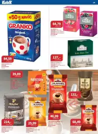 Kubík potraviny leták Strana 14: Granko original €84,59, Ahmad tea earl grey tea €137,00