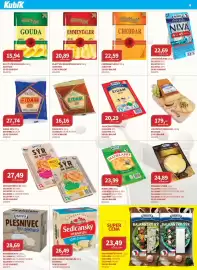 Kubík potraviny leták Strana 4: Zlatý sýr gouda 48% €15,94, Zlatý sýr emmentaler 45% €20,89
