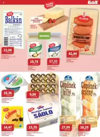 Kubík potraviny leták Strana 5: Eidam plátky €14,47, Sláma špekáčky top €42,44