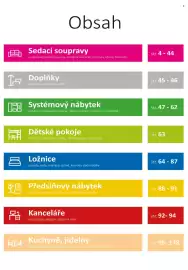 Jamall leták Strana 2: Obsah Sedací soupravy systémové sedací soupravy, moderní i klasické, pohovky, křesla, taburety