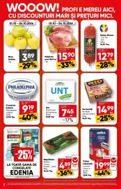 Catalog PROFI săptămâna 40 Pagină 2: Munte Lact Unt €7,45, Rio Mare Ton bucăți ulei de măsline €14,99
