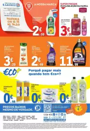 Folheto E.Leclerc Página 4: Detergente máquina roupa líquido woolite €11,99, Creme de limpeza eco+ limão €0,79