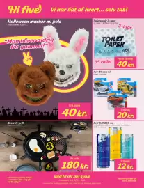 Hi five tilbudsavis uge 40 Side 1: Red Bull 250 mL €12,00, Hot Wheels bil €20,00