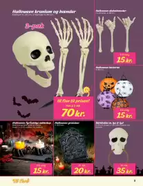 Hi five tilbudsavis uge 40 Side 5: Halloween gravsten €20,00, Halloween fyrfadslys edderkop €15,00