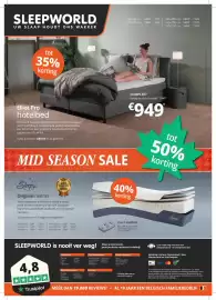 Sleepworld folder Pagina 8: SLEEPWORLD UW SLAAP HOUDT ONS WAKKER tot 35% korting 90x200 cm: €999 120x200 cm: €1349 €739