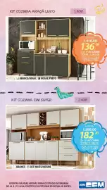 Folheto Lojas Cem Página 109: Kit cozinha zini super €1.888,00, Kit cozinha aracá luxo €1.418,00