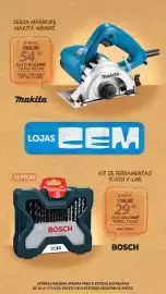Folheto Lojas Cem Página 117: Kit de ferramentas bosch x-line €118,00, Serra mármore makita 4100nh3 €568,00