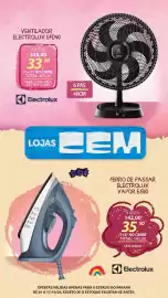 Folheto Lojas Cem Página 123: Ventilador electrolux efd40 €348,00, Ferro de passar electrolux vapor es110 €142,00
