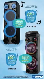 Folheto Lojas Cem Página 26: Caixa acústica polyvox xt22.50t €1.798,00, Caixa acústica aiwa t2w-02 €1.998,00