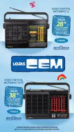 Folheto Lojas Cem Página 31: Rádio portátil motobras 71/73 €398,00, Rádio portátil motobras 22 €298,00