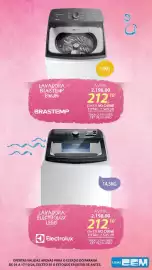 Folheto Lojas Cem Página 53: Lavadora brastemp bwj14 €2.198,00, Lavadora electrolux leei5 €2.198,00