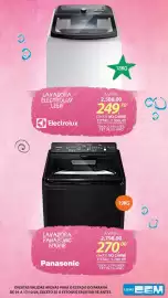 Folheto Lojas Cem Página 54: Lavadora panasonic f190gib €2.798,00, Lavadora electrolux lee18 €2.588,00