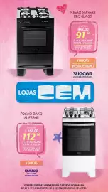 Folheto Lojas Cem Página 65: Fogão dako supreme €1.168,00, Fogão Suggar Neo Glass €948,00
