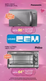 Folheto Lojas Cem Página 71: Forno elétrico philco pfe52p €668,00, Micro-ondas panasonic st55l €898,00
