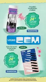 Folheto Lojas Cem Página 73: Jogo de facas tramontina plenus €98,00, Jogo de facas tramontina plenus €98,00