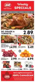 IGA flyer week 40 Page 1: San remo organic beans or lentils €1,99, The Good Stuff fresh canadian pork tenderloin €5,49