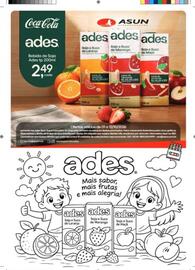 Encarte Asun Página 4: Coca-Cola ades Bebida de Soja Ades tp 200ml 249 cada ASUN ades ades ades Soja e Suco de Laranja Fonto