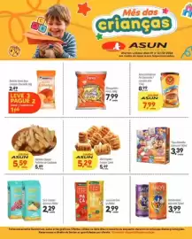 Encarte Asun Página 2: Palitinho Queijo/ Palitinho de Goiabada €5,59, Bebida Mista Baly Kids €3,99