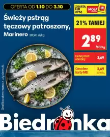 Biedronka gazetka Strona 13: Świeży pstrąg tęczowy patroszony Marinero €2,89