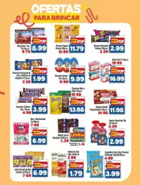 Encarte Rede Top Página 6: Chocolate Kinder Ovo €9,99, Chocolate Tortuguita Ao Leite c/Recheio de Brigadeiro €1,99