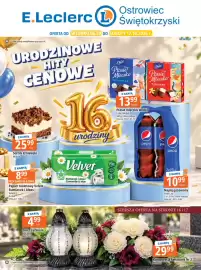 E.Leclerc gazetka | Ostrowiec Swietokrzyski Strona 1: Znicz Cyrkonia M-Light €4,99, Kompozycja kwiatowa Nr 2 Mimoza €29,99